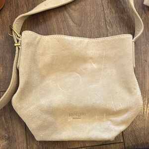 Margot Cream Suede Shoulder Bag